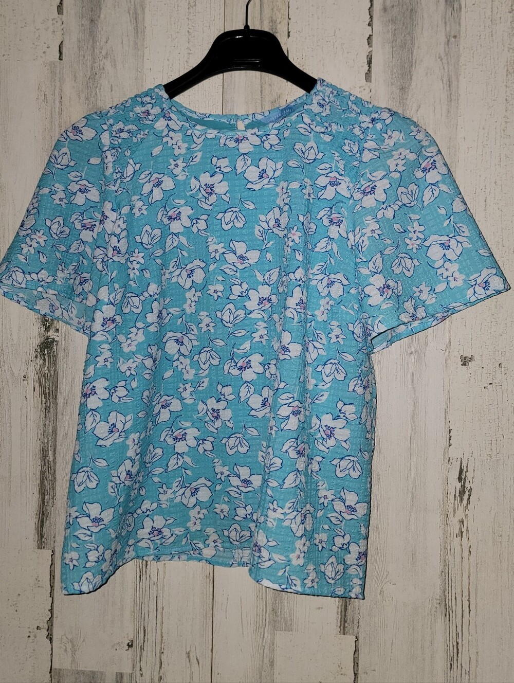 Draper James Aqua Floral Blouse